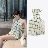 ÁO YẾM KẺ XANH BE ZARA 2899/306