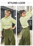 ÁO SƠ MI CROPTOP GU 231-346530
