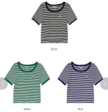 ÁO CỘC TAY KẺ WHOAU SIZE S WHRSD2525F