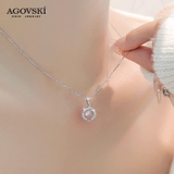 VÒNG CỔ BẠC MẶT ĐÁ AGOVSKI FULLBOX