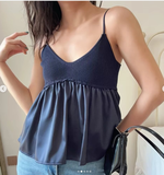 ÁO 2 DÂY DÁNG BABYDOLL MÀU NAVY 3079