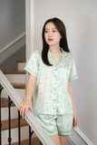 PIJAMA LỤA XANH PASTEL ( HÀNG THIẾT KẾ )