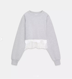 ÁO NỈ CROPTOP PHỐI REN ZARA 0085/311