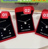 SET TRANG SỨC ĐÁ CUBIC ZIRCONIA BOX ĐỎ 3 MẪU