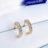 KHUYÊN TAI SWAROVSKI VÒNG CUNG ĐÍNH FULL MẶT