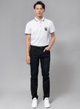 Quần jean slim fit đen mài xám