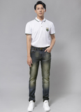 QUẦN JEAN XANH WASH BỤI FORM SLIM FIT