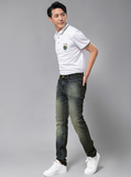 QUẦN JEAN XANH WASH BỤI FORM SLIM FIT