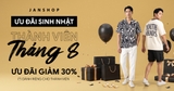 ƯU ĐÃI SINH NHẬT THÀNH VIÊN THÁNG 8