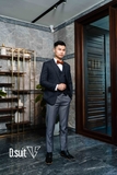 AV402.NEW - Vest Xám Kẻ Ô Đen Trắng