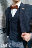 AV402.NEW - Vest Xám Kẻ Ô Đen Trắng