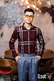 SB006 - Sơ Mi Luxury - Kẻ Đỏ