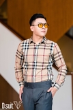 SB005 - Sơ Mi Luxury - Kẻ Vàng