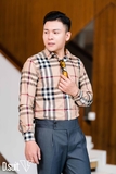 QC201- Quần âu cạp cao (Side Tab) ghi đậm