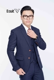 AV101 Vest nam tím than đậm kẻ ô
