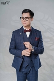 AV008 - Vest Xanh tím than kẻ ô