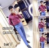 SM907 Sơ mi đỏ đô