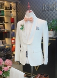 TX0003 Tuxedo trắng cổ lụa trắng