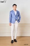 AV109 BLAZER XANH DENIM KẺ Ô SÁNG MÀU