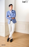 AV109 BLAZER XANH DENIM KẺ Ô SÁNG MÀU