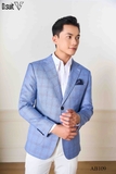AV109 BLAZER XANH DENIM KẺ Ô SÁNG MÀU