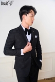TX0006 Tuxedo đen hoa văn