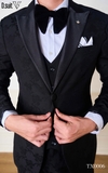 TX0006 Tuxedo đen hoa văn