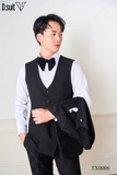 TX0006 Tuxedo đen hoa văn
