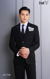 AV798 Vest nam đen trơn