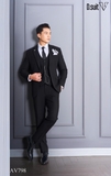 AV798 Vest nam đen trơn