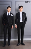 AV798 Vest nam đen trơn