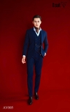 AV 005.NEW - VEST XANH KẺ SỌC CAM