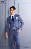 AV408 Vest xanh denim trơn