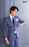 AV408 Vest xanh denim trơn