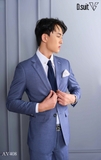 AV408 Vest xanh denim trơn