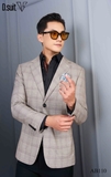 AB110 BLAZER NÂU CÁT KẺ Ô SÁNG MÀU