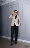 AB110 BLAZER NÂU CÁT KẺ Ô SÁNG MÀU