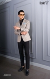 AB110 BLAZER NÂU CÁT KẺ Ô SÁNG MÀU