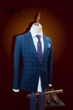 AV111 BLAZER XANH KẺ Ô XANH
