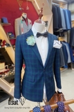 AV111 BLAZER XANH KẺ Ô XANH