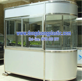 Bốt Gác Bảo Vệ Khung Inox ốp Alu BDI-24 Kính Cong 1 đầu