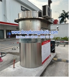 Cabin bốt gác inox kính cong 1 đầu kiểm soát vé trung tâm thương mại BDI-09 (Có mái che)