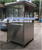 Cabin bốt gác bảo vệ inox 304 có bánh xe BDI-10 (Mái bo tròn)