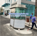Cabin bảo vệ Inox kính cong cao cấp 2 đầu BDI-1225MH có mái che
