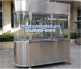 Cabin bốt gác inox kính cong 1 đầu kiểm soát vé toà nhà BDI-08