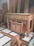 Bàn thờ chung cư gỗ gõ kích thước dài 1m76 x cao 1m27 x sâu 88cm