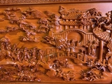 TRanh Vinh Quy Bái Tổ Gỗ Hương '