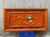 Đồng Hồ Chữ Tâm Gỗ Gõ Đỏ