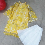 ao-dai-be-gai-theu-ren-chim-en-cach-tan-set-ao-kem-chan-vay-voan-2-lop-mamla