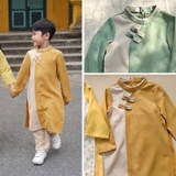 ao-dai-be-trai-nhung-min-ket-nut-kem-quan-nhung-baggy-mamla